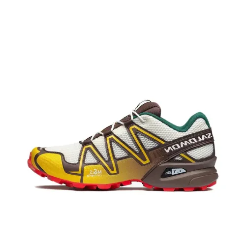 SALOMON Speedcross 3 Беговые кроссовки Низкий топ Белый Желтый Коричневый Унисекс