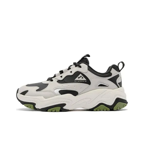 QIAODAN Slip-resistant Abrasion-resistant Low-top Trail Running Shoes Women's Gray Black Beige QIAODAN Противоскользящие Износостойкие Низкие Кроссовки для Беговых Пути Женские Серый Черный Бежевый