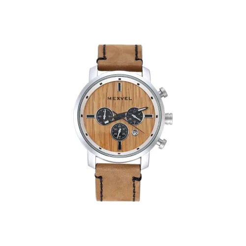 MEXVEL THREE Eye Six Needle YOUNG Trendy Wrist Watch Кварцевый механизм Натуральная кожа Ремень Часы Мужские часы