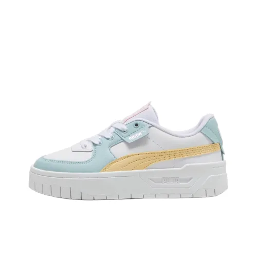 PUMA Cali Dream Low Топ Детские Скейтбординги Белый синий желтый Подростки