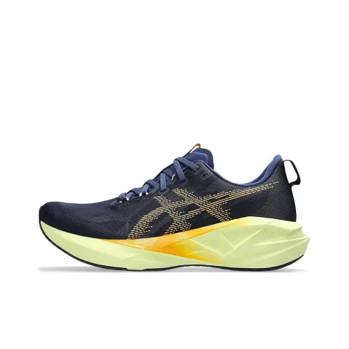 Asics NOVABLAST 5 Беговые кроссовки Низкий топ Синий/Желтый Мужской