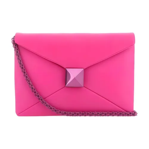 Valentino One Stud Овечья шкура Ручная Сумка через плечо Сумка на плечо Женская Розовая