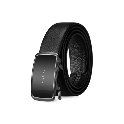 PIERRE CARDIN Ремни из крупнозернистой текстуры коровьей кожи Мужской Черный 3,5 см