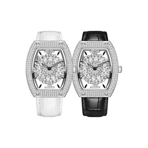 MINIFOCUS Кварцевый механизм натуральная кожа ремешок женские часы циферблат с открытым механизмом