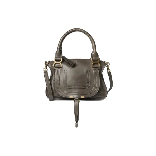 Chloe Marcie Телячья кожа Сумка через плечо Сумка Маленькая Женская Фланелевая Серого цвета