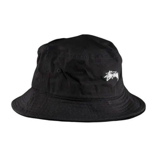 Stussy Хлопковая саржа Bucket Hats Unisex Черный