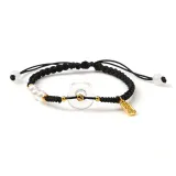 Духовная кошка, мирная пуговица, браслет-шнурок [черный]