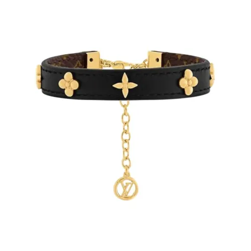 LOUIS VUITTON Металл Кожа Браслеты Женские Черный