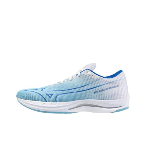 Mizuno Slip-resistant Abrasion-resistant Low Top Casual Running Shoes Men's Blue White Мицубо Противоскользящие Устойчивые к истиранию Низкие Топ Повседневные Беговые Кроссовки Мужские Синий Белый