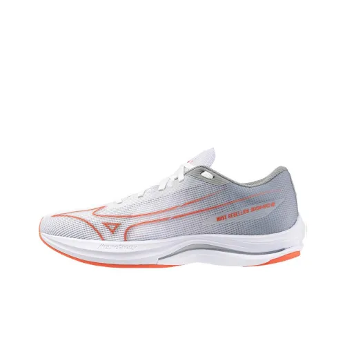 Mizuno Противоскользящие Устойчивые к Износу Низкий Топ Повседневные Беговые Кроссовки Мужские Серый Белый