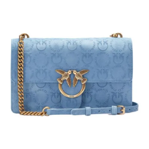 PINKO Love Birds series Сумка через плечо из коровьей кожи средний размер женская синяя