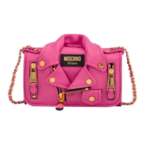 MOSCHINO Sheepskin Biker Bag Crossbody Bag Shoulder Bag Women's Light Purple