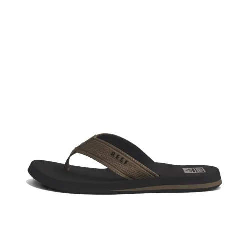 REEF Slip Resistant Quick Dry Flip Flops Men's Black Brown