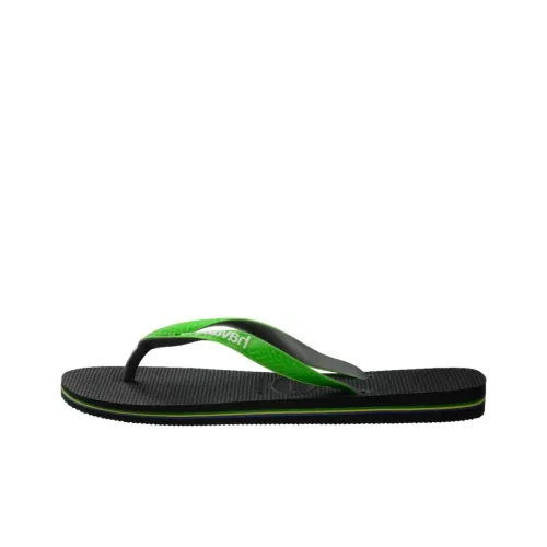 Havaianas BRASIL MI Резиновая подошва против скольжения Шлепанцы Женские Черный Зеленый