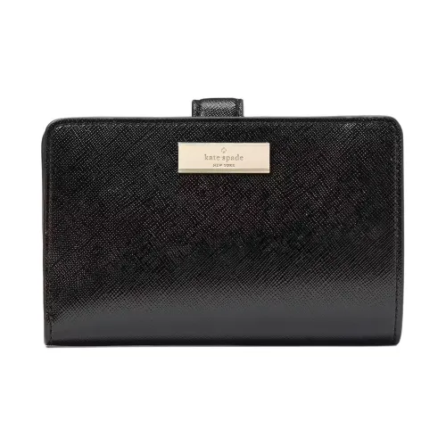 Kate Spade Крестообразный текстура PVC (поливинилхлорид) кошелек среднего размера женский черный