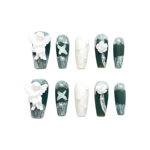 KDOW Barot Angel High END Luxury Style Goddess False Nail MID Длина (размер в длину) Matte French PURE Элегантность 21mm