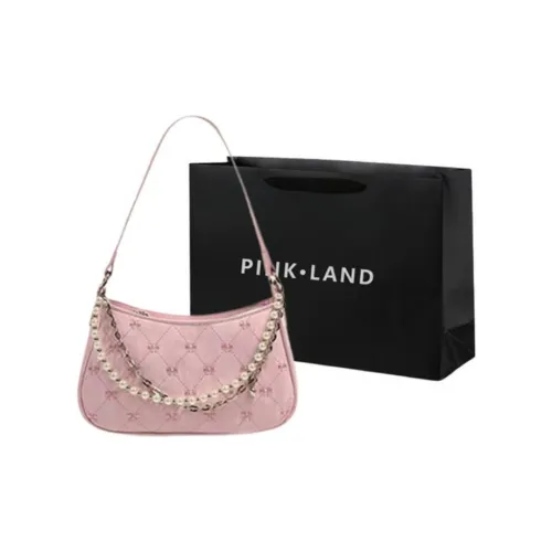 PINK·LAND ПУ (полиуретан) Сумка через плечо Женская Розовый Экрю Черный