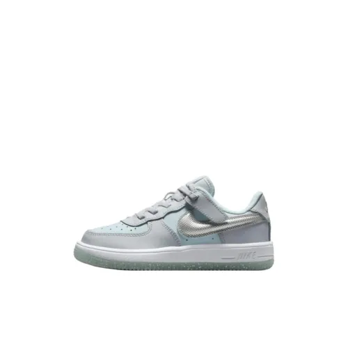 Nike Air FORCE 1 Устойчивый к истиранию Низкий Топ Детские Скейтбординги Серый для детей 3-7 лет