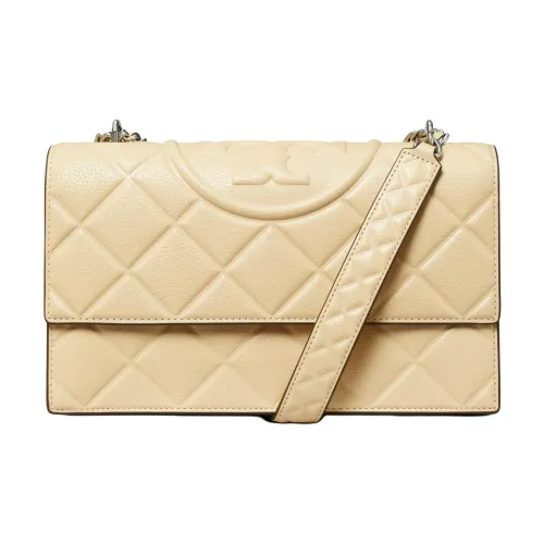 TORY BURCH Fleming Кожа Сумка через плечо Сумка на плечо Средняя Женская Ванильный Белый