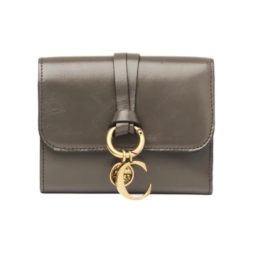 Chloe Alphabet Bright Calfskin Wallet Small Women's Fleece Gray Члои Алфавит Яркий Телячья кожа Кошелек Маленький Женские Фланель Серый