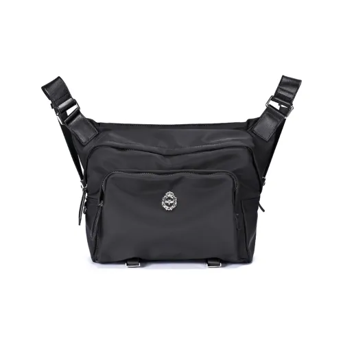 PABOJOE Нейлон с Цветом Холст Сумка через плечо Стандартная Мужская Черная