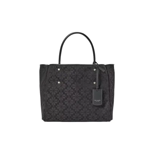 Kate Spade Цветочный дизайн Жаккард Тоут Сумка Сумка для покупок Сумка через плечо Сумка среднего размера Женская Черная