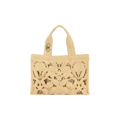 Valentino Garavani Raffia Tote Bag Shopping Bag Women's Beige Yellow