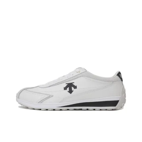 DESCENTE Cron Racer Slip-resistant Abrasion-resistant Low Top Casual Unisex White Black DESCENTE Cron Racer Противоскользящий Устойчивый к истиранию Низкий Топ Повседневный Унисекс Белый Черный