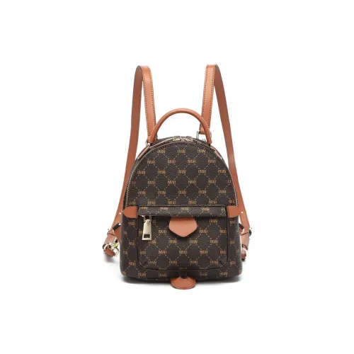 SEPTWOLVES Рюкзак из искусственной кожи женский темно-кофейный коричневый