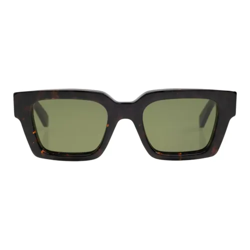 OFF Белый Ацетат Прямоугольные Солнцезащитные очки Унисекс Коричневый