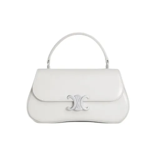 CELINE TEEN LOLA Блестящая сумка из коровьей кожи белая