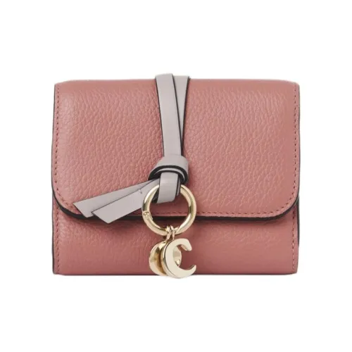 Chloe Alphabet с рельефной текстурой телячья кожа блестящая телячья кожа кошелек маленький женский розовый