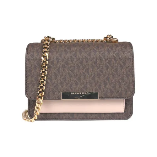 MICHAEL KORS Jade PVC Clutch Shoulder Bag Small Women's Brown Pink