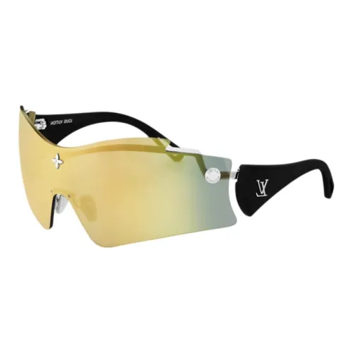 LOUIS VUITTON Металл Резина Нерегулярная форма Солнцезащитные очки Женские Черный
