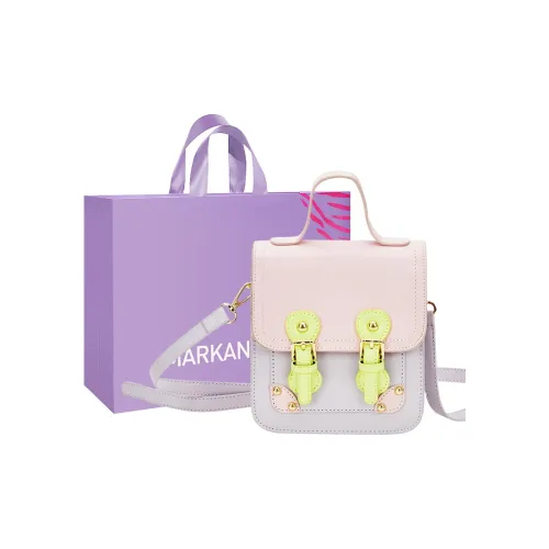 MARKANGARO ПУ (полиуретан) Курьерская сумка через плечо одно плечо женская экрю \ фиолетовый \ зеленый