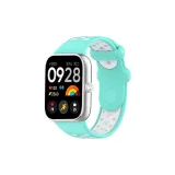 Бирюзовый, белый, перфорированный, силикон, двухцветный, ремешок