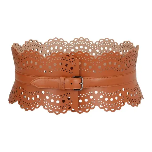 Alaia Телячья кожа Ремень Женские Коньяк Ширина 12 см