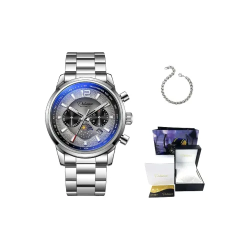 Dulunwe Galaxy Moon Phase Collection Автоматический Механический Механизм Стальной Ремешок Часы Мужские Черный Циферблат