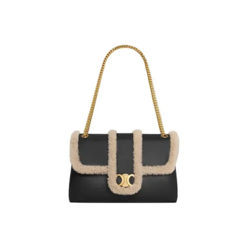 CELINE Lambskin Сумка через плечо сумка большая женская черная и молочно-белая