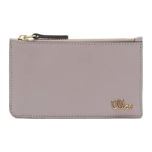 Chloe Bright Calfskin Картхолдер Кошелек Маленький Женский Серый Белый Фиолетовый