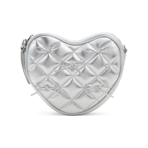 CHARLES KEITH ПУ (полиуретан) Сердечная сумка Сумки через плечо Маленькая Женская Серебряный Розовый