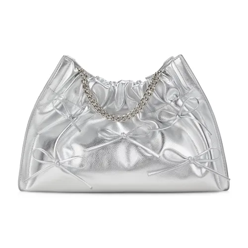 CHARLES KEITH ПУ (полиуретан) Полиуретан Сумка через плечо Сумка на плечо Большая Женская Черная Серебряная