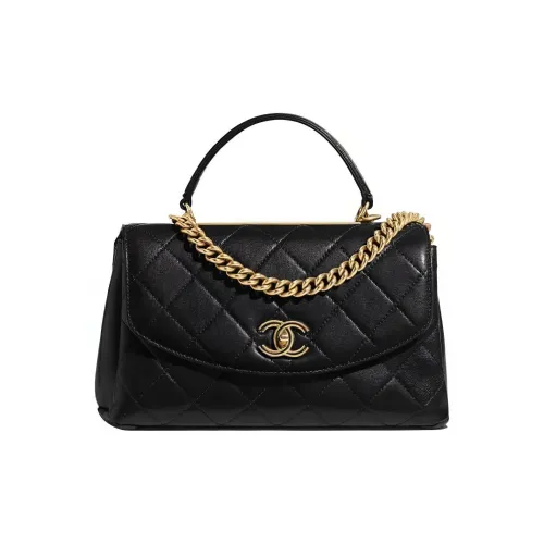 CHANEL Coco Handle Sheepskin Сумка через плечо Сумка через плечо Женская Черная