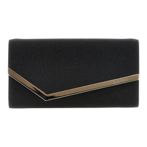 Jimmy Choo Блестящий Розовый Ткань Клатч Женский Черный