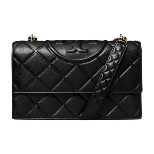 TORY BURCH Fleming Кожа Сумка через плечо Сумка на плечо Средняя Женская Черная