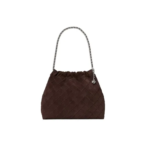 Tory Burch Fleming замша сумка через плечо женская цвет лакрица