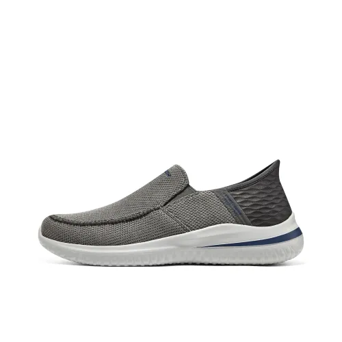 Skechers Delson 3,0 Hands Бесплатно Slip ins QUICK On Обувь 'Slip ins Easy On 23SS' Низкий Топ Casual Мужской Серый