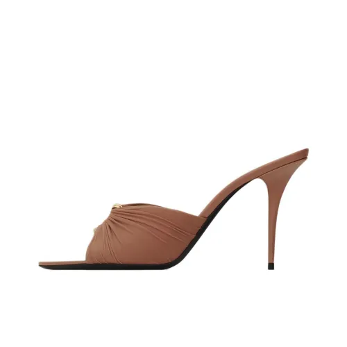 SAINT LAURENT Lola Слипоны 9 см Женские Коричневый