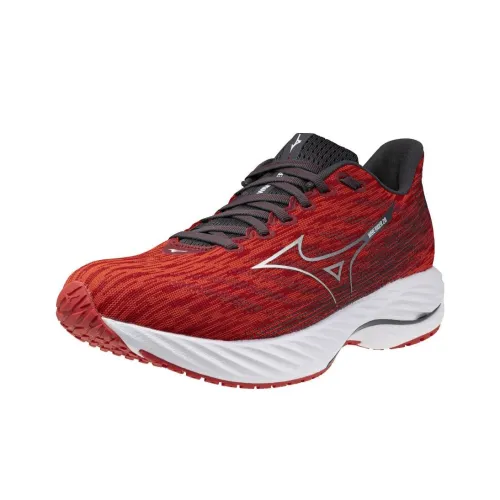 Mizuno Wave Rider 28 Противоскользящий Устойчивый к истиранию Низкий Топ Повседневные Беговые кроссовки Мужские Красный Серый