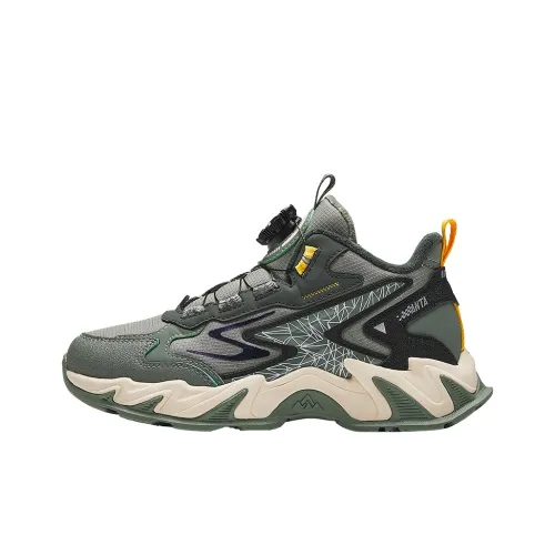 Antakids Slip-resistant Abrasion-resistant Low Top Kids Lifestyle Shoes Green Black Teenagers Антакидс Противоскользящие Устойчивые к износу Низкие Кеды для детей Lifestyle Shoes Зеленый Черный Подростки